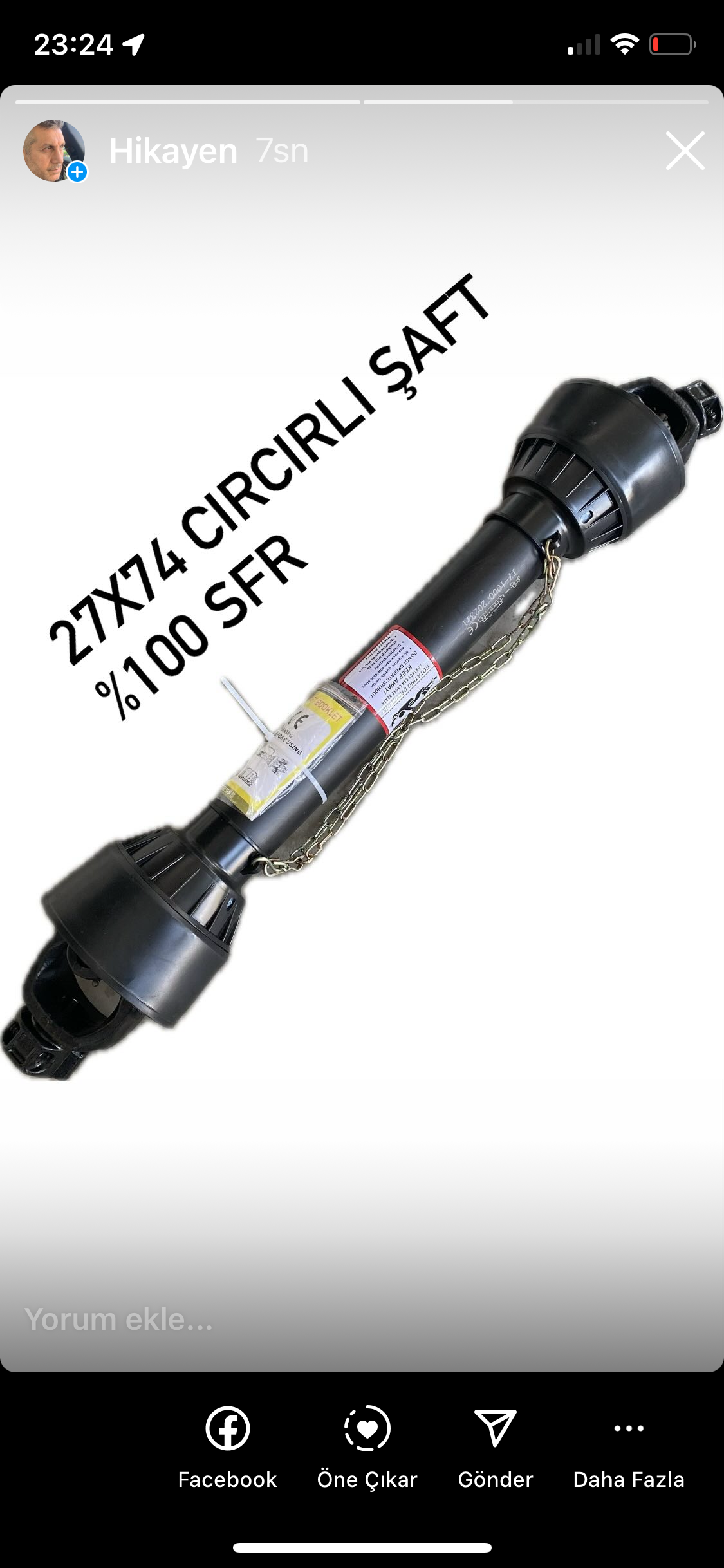 SFR 27x74 100 CM CIRCIRLI ZİRAİ ŞAFT