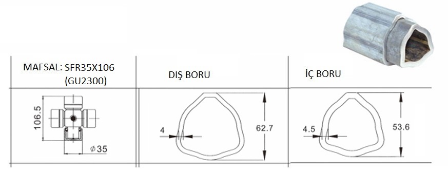 SFR35x106 100CM ZİRAİ ŞAFT BORUSU