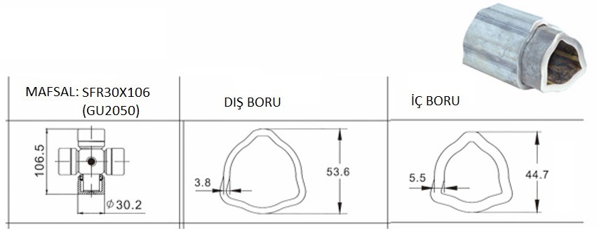 SFR30x106 70CM ZİRAİ ŞAFT BORUSU