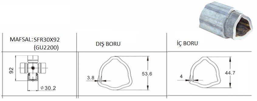 SFR30x92 70CM ZİRAİ ŞAFT BORUSU
